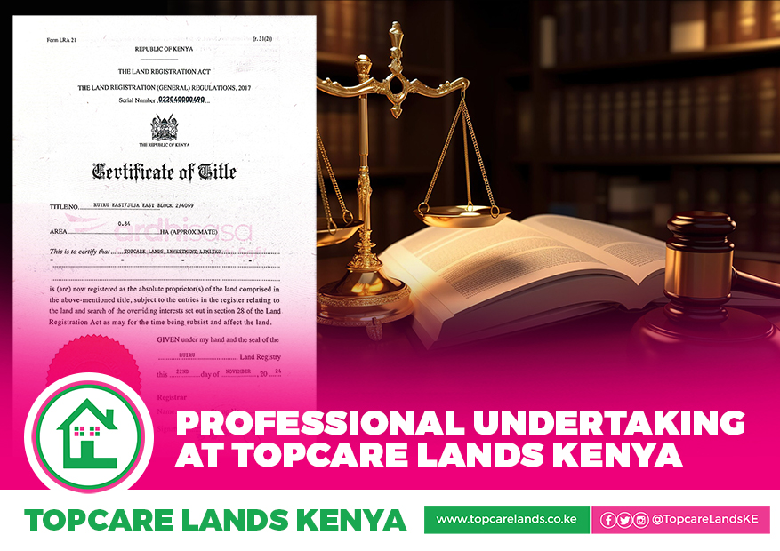 Professional Undertaking: Topcare Lands Kenya